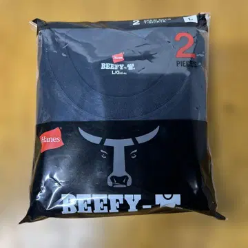 Hanes BEEFY-T 블랙 L 사이즈 2장 세트