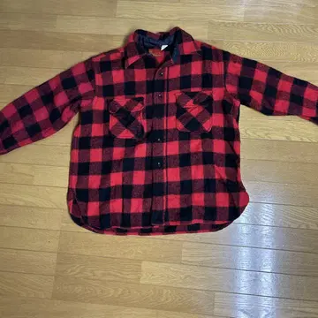 70s Sears 시어스 체크 플란넬 셔츠 빈티지 USA제
