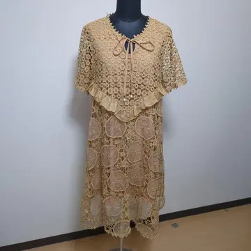 카와이. FRENCHPAVE. 전체 레이스 크로셰 뜨개질. 고급. 원피스