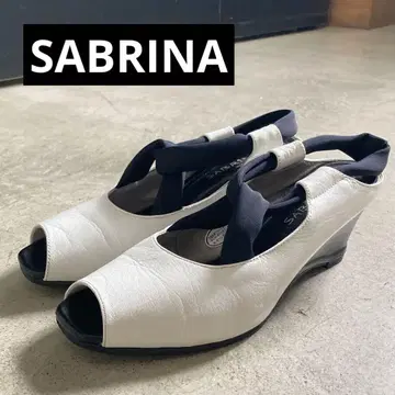 SABRINA 24cm EEE 화이트 오픈토 펌프스 웨지솔