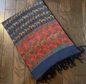 새상품급 페라가모 리버서블 스톨/머플러 실크&캐시미어 말/홀스 무늬