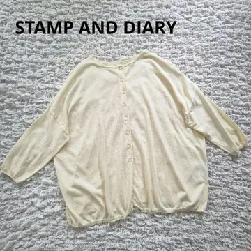 STAMP AND DIARY 2WAY 와이드 가디건 7부 소매 프리