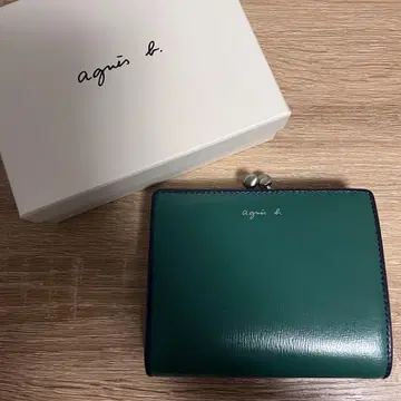 agnis b. 그린 컬러 두겹 지갑