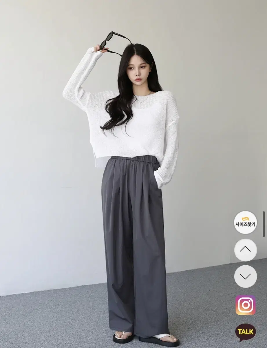 휘뚜루마뚜루 바스락 나일론 핀턱 와이드 팬츠