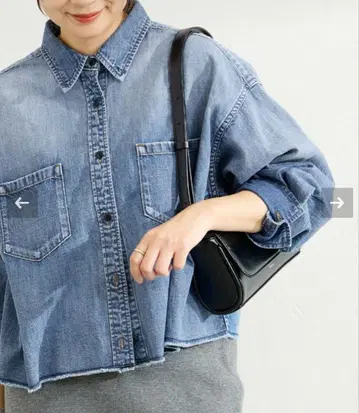 JOURNAL STANDARD 라이트 온스 데님 크롭 셔츠