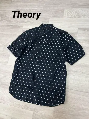Theory 띠어리 반팔 도트 무늬 셔츠 M