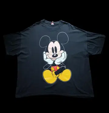 90s Asap Rocky 디즈니 미키 티셔츠 USA제 앉아있는