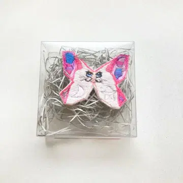 수제 자수 브로치 버터플라이 브로치 고양이