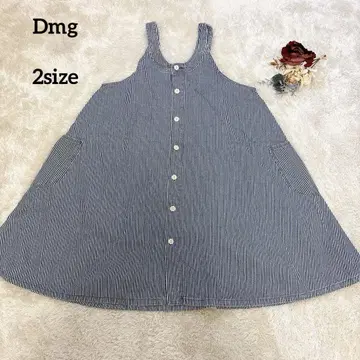 도밍고] 점퍼 스커트 스트라이프 코튼 혼방 네이비 2size
