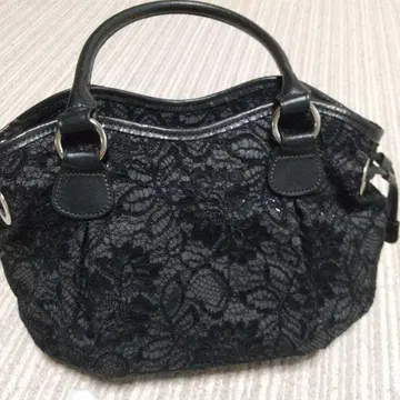 UNGARO 소가죽 꽃무늬 레이스 핸드백
