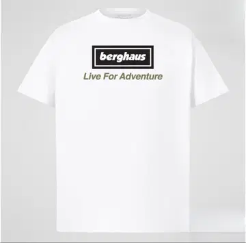 berghaus oasis 로고 디자인 티셔츠 화이트