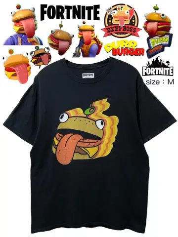 FORTNIT BEEF BOSS 티셔츠 M 블랙 USA 구제 의류