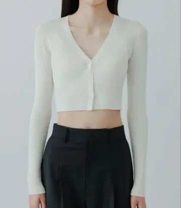 요비토프 실크 코튼 리브 숏 카디건