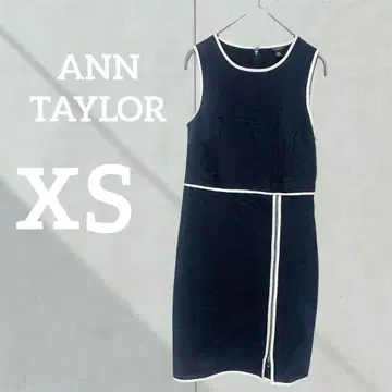 ANN TAYLOR 앤 테일러 [XS] 네이비 슬리브리스 원피스