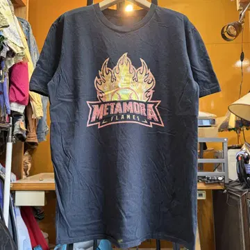 미국 빈티지 의류 METAMORA FLAMES 블랙 티셔츠 M