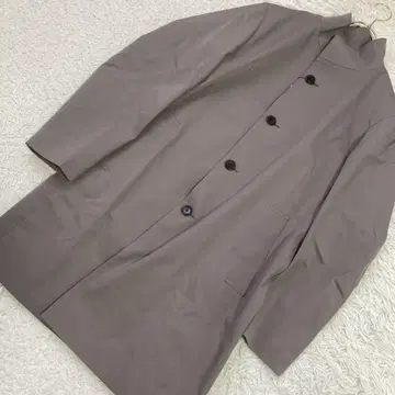 [미사용] TAKEO KIKUCHI 스탠드 카라 코트 그레이지 L