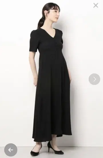 EMODA 에모다 블랙 드로우 윙 플랜트 원피스 반팔 롱