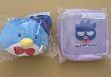산리오 뽑기 복권 하피단부이 턱시도 샘 마스코트&배드마츠마루 파우치