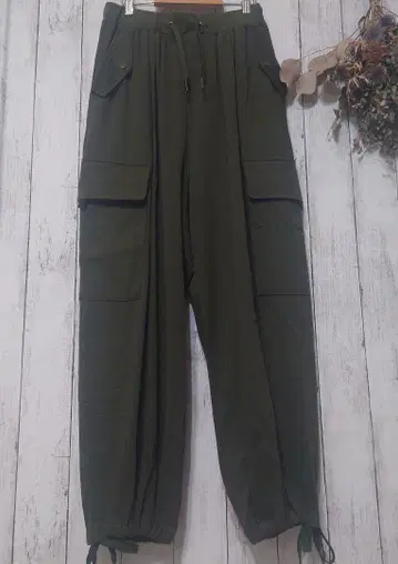 새상품 YAMADAYA LASUDACTIVE 카고 팬츠 카키 면 100