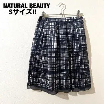 내추럴 뷰티 블루 블록 체크 모던 쉬폰 S