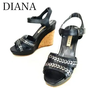 슬림 레그 효과! DIANA 코르크 힐 뜨개질 웨지 샌들 M