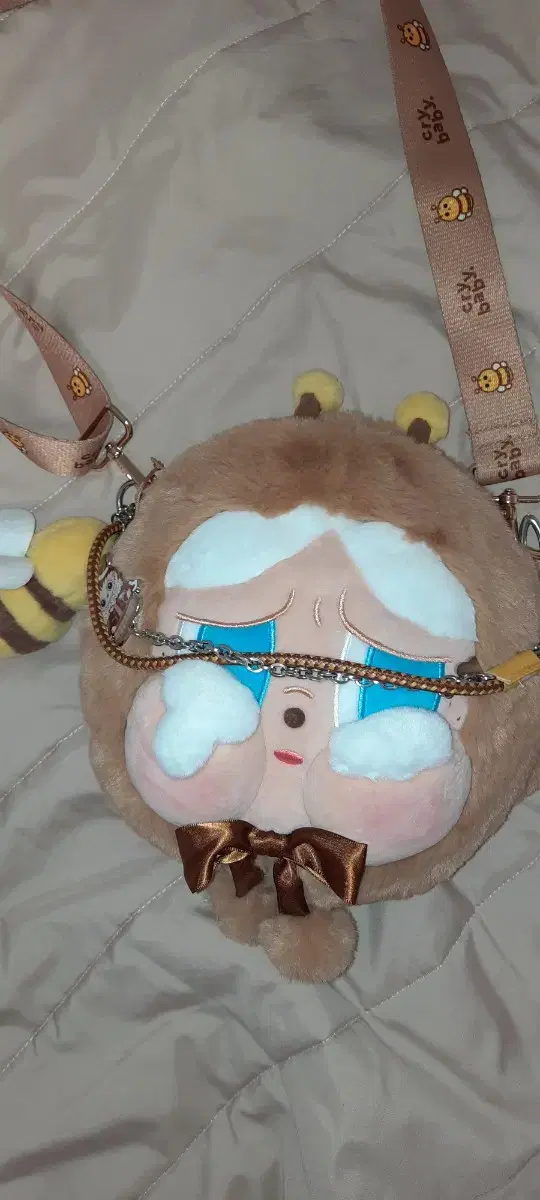 Crybaby Crying Again Bag + Labubu Check Mate Chain Keyring