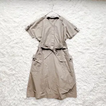 새상품급 IENA 이에나 노카라 셔츠 원피스 베이지