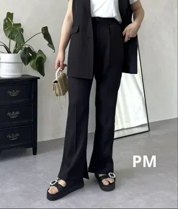 슬릿 플레어 팬츠 플레어 팬츠 프로즈 베일 PS