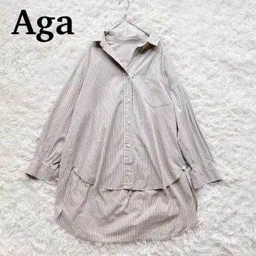 Aga 아가 두밀산크 9호 스트라이프 블라우스 오버 사이즈 면
