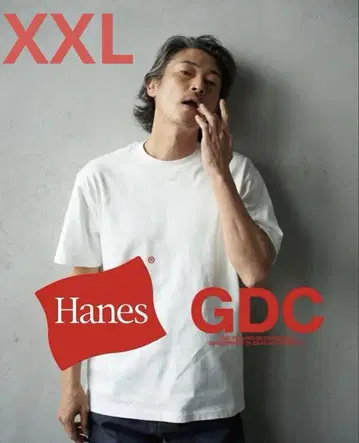 Hanes GDC 크루넥 티셔츠 XXL 사이즈 2장 세트 티셔츠