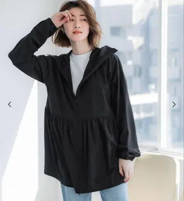coca UV 차단 UV 차단 개더 후드티 블랙 M 사이즈