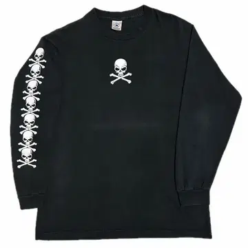 90s FASHION VICTIM 스컬본 롱 T 티셔츠 해골