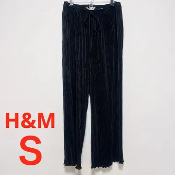 컨디션 최상 H&M 플리츠 롱 팬츠 여성용 에이치앤엠