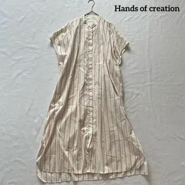 Hands of creation 프렌치 슬리브 롱 원피스 면
