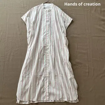 Hands of creation 프렌치 슬리브 롱 원피스 면