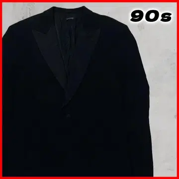 90's 블랙 비즈니스 테일러드 오프숄더 모드 소매 3 버튼 이탈리아제