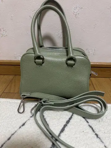 그린 가죽풍 핸드백