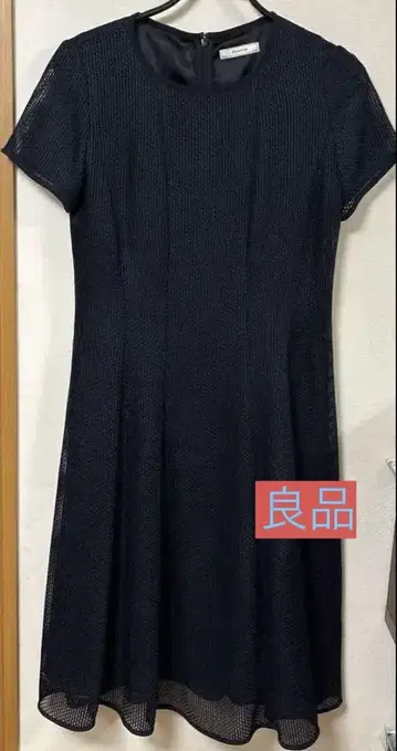 PLATINE 네이비 메쉬 반팔 원피스 size40
