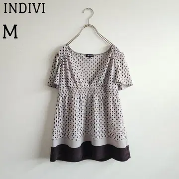 인디비 반팔 쉬폰 상의 얇은 소재 V넥 드레이프감 M