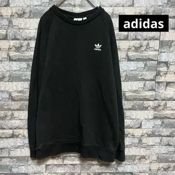 아디다스 크루넥 스테디셀러 맨투맨 블랙 M 원포인트 자수 로고