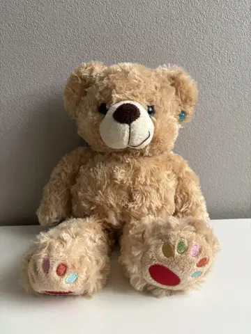오르골 베이지 곰 봉제 인형 잠들기