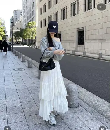 CASA FLINE 코튼 티어드 스커트