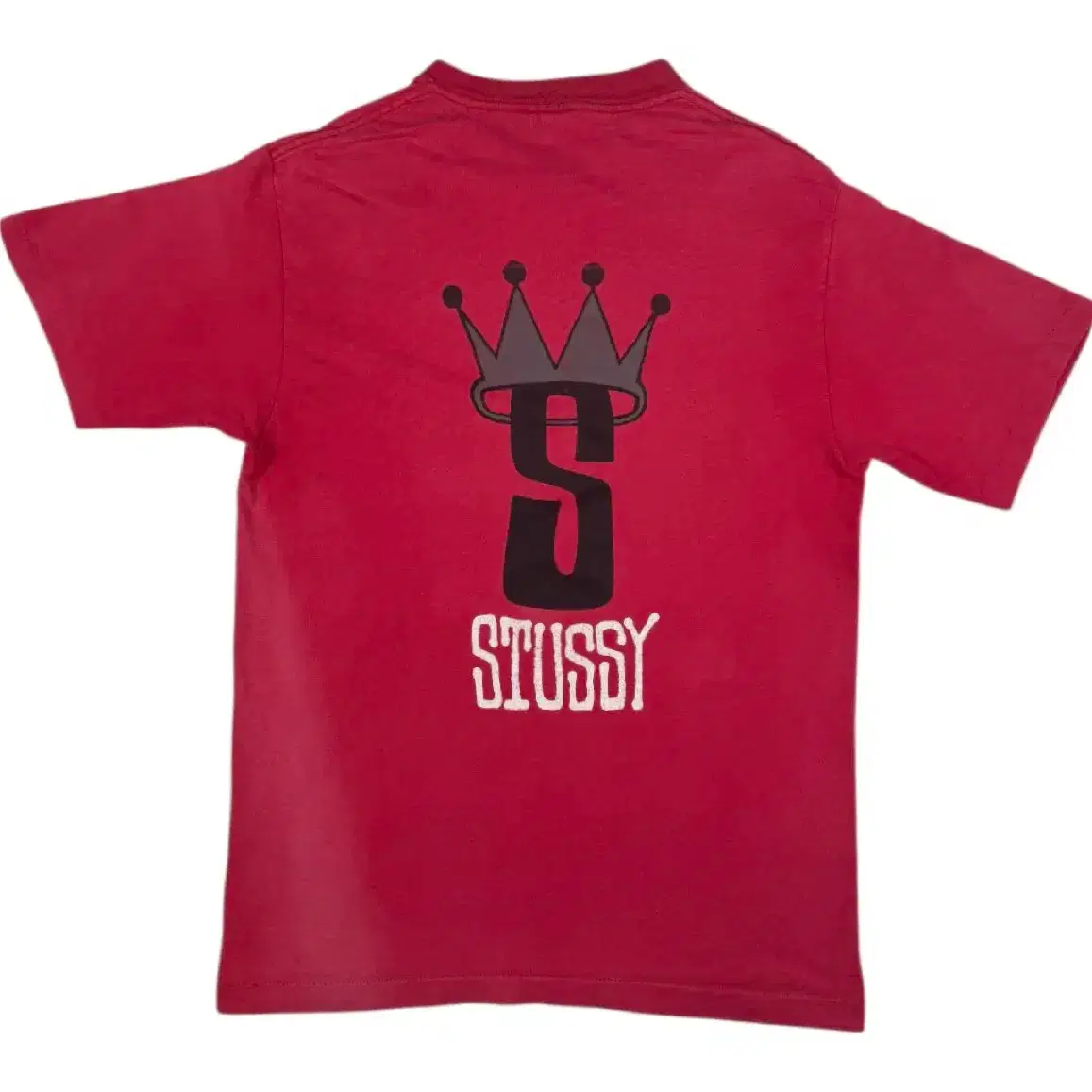 90's old stussy s crown logo T-shirt USA