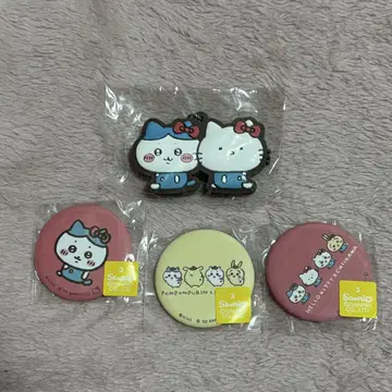 치이카와 산리오 캐릭터즈 콜라보 캔뱃지 러버 키링