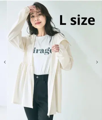 coca UV 차단 개더 후드티 아이보리 L