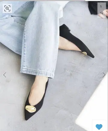 LE TALON 스틸레토 플랫 슈즈 블랙 22cm