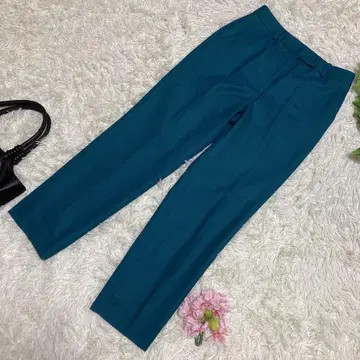 컨디션 최상 투모로우랜드 슬랙스 청록색 센터라인 울 34 XS