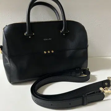Leather Mini Boston Hand Bag cullni 블랙