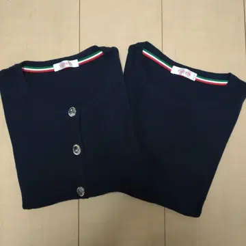 타프타(TAFFETA) 앙상블 코튼 니트 일본제 네이비