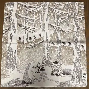 미사용 무민 손수건 [눈덩이 등불] 브라운 쿼터 리포트